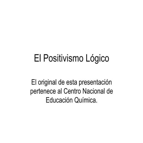 El positivismo logico