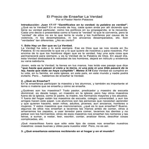 El precio de enseñar la verdad