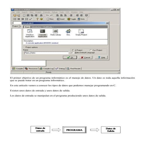 El primer objetivo de un programa informático es el manejo de datos