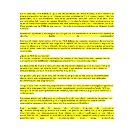 El Principal Proveedor Chino de PCB de Consumo y Ensamblaje de PCB.docx