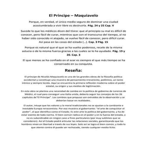 El Principe - Maquiavelo