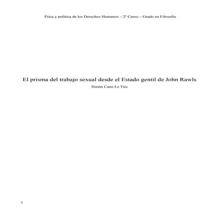 El prisma del trabajo sexual desde el Estado gentil de John Rawls