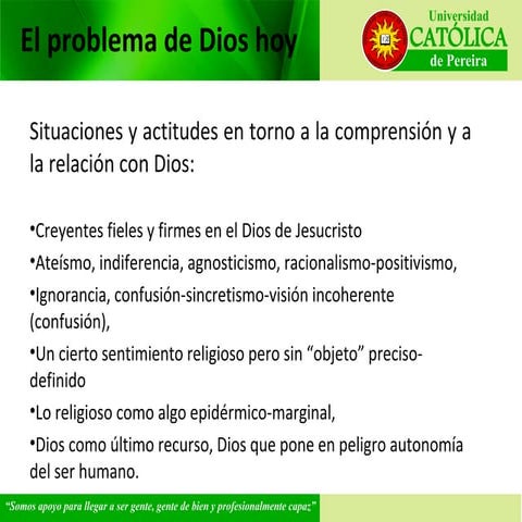 El problema de Dios Hoy - 2014