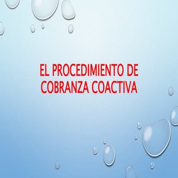 El procedimiento de cobranza coactiva