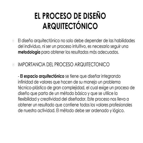 El proceso de diseño arquitectonico