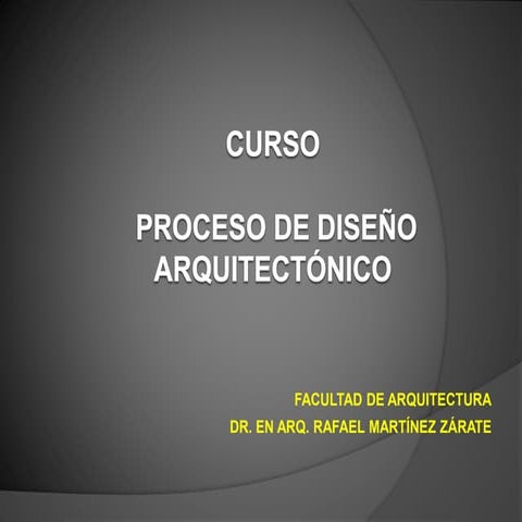 El proceso de diseño arquitectónico