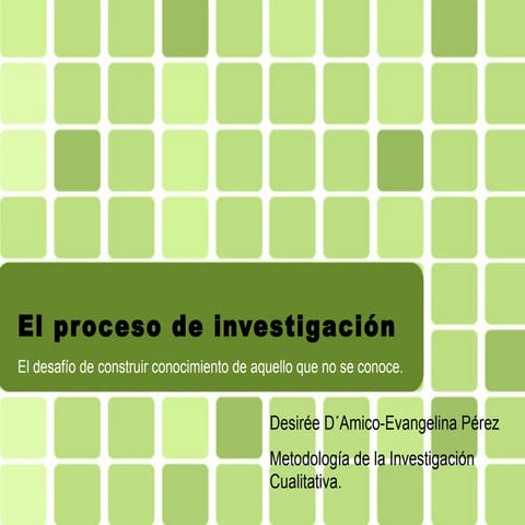 El proceso de investigación cualitativo. 