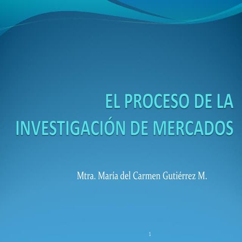 El proceso de la investigacion de mercados