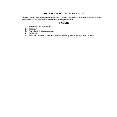 El proceso tecnologico