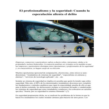 Seguridad Empresarial: El profesionalismo en seguridad