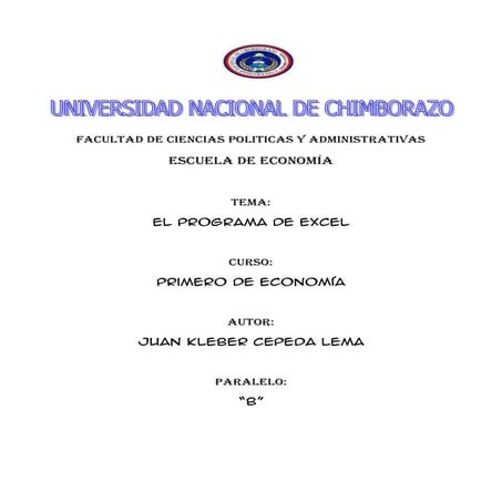 El programa de  excel