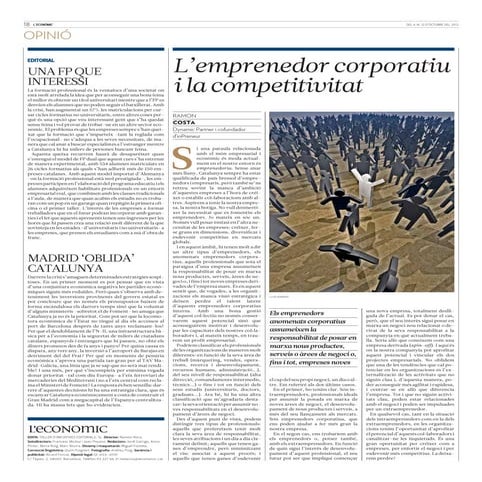 El punt avui   notícia l'emprenedor corporatiu i la competitivitat