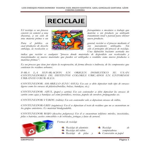 El reciclaje