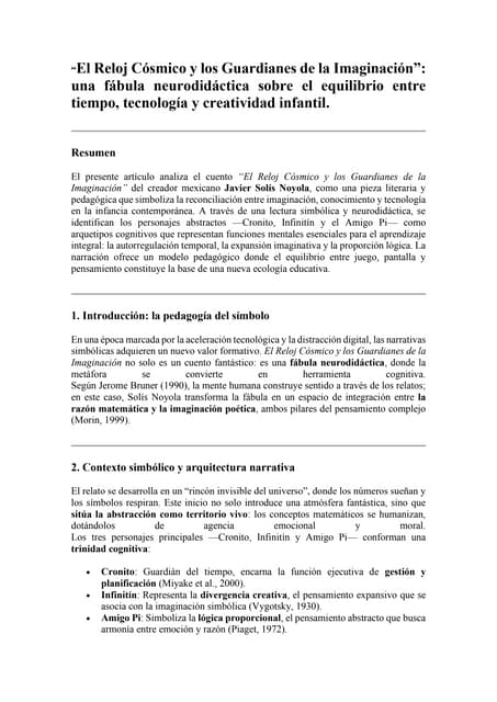 ENSAYO SOBRE EL CUENTO LITERARIO: EL RELOJ CÓSMICO Y LOS GUARDIANES DE LA IMA...