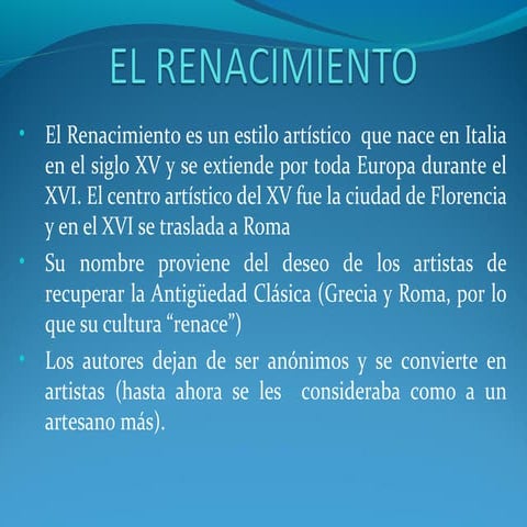 El Renacimiento - 2 ESO