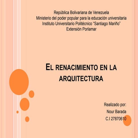 El renacimiento en la arquitectura