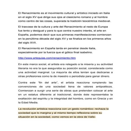 El renacimiento es el movimiento cultural y artístico iniciado en italia en e...