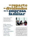 El reparto de dividendos en la empresa familiar