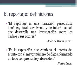 El reportaje informativo