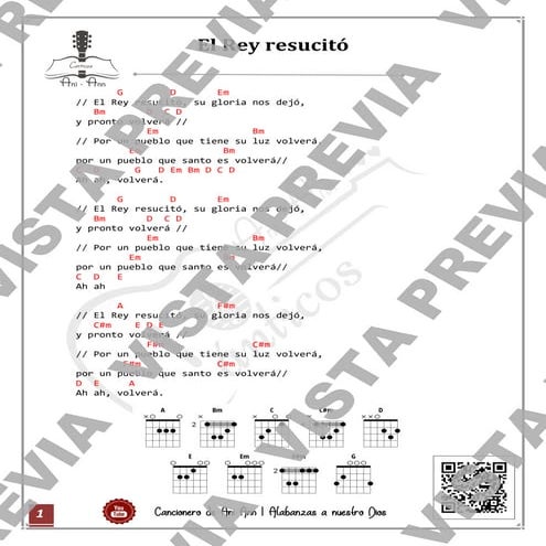 El Rey resucito_letra y acordes de guitarra.pdf