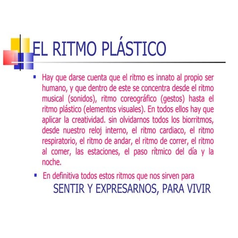El ritmo plástico