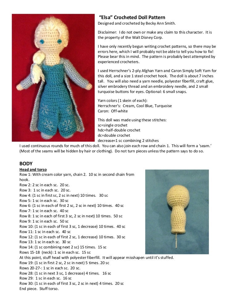 crochet elsa doll