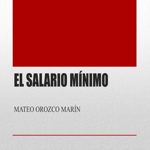 El salario minimo
