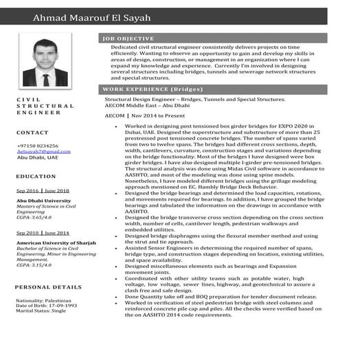 El sayah's cv civil structural engineer