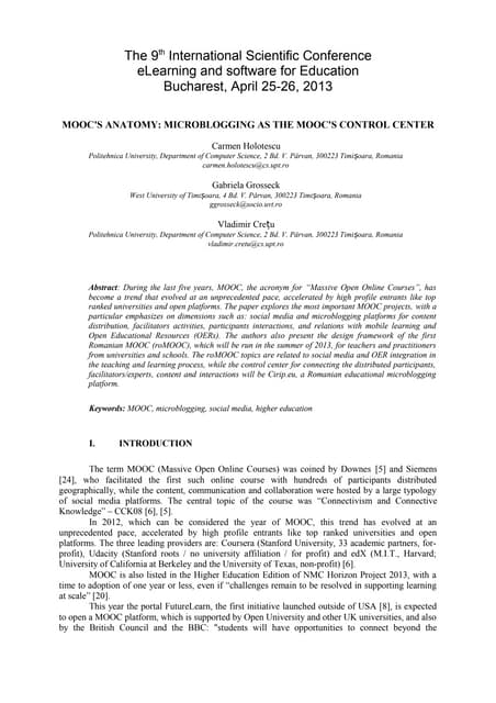 MOOC's Anatomy. Microblogging as the MOOC's Control Center