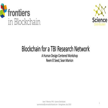 Blockchain for a TBI Research Network - Manion