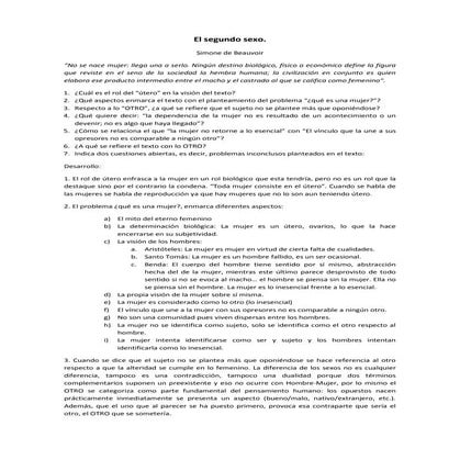El segundo sexo   introducción - preguntas