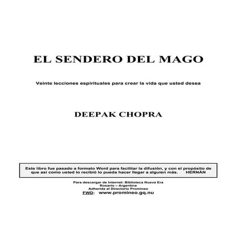 El Sendero del Mago - Deepak Chopra