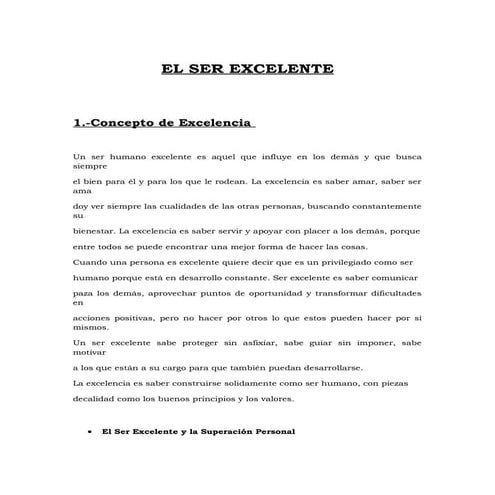 EL SER EXCELENTE