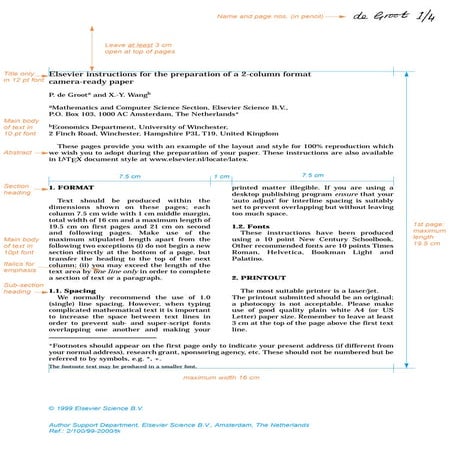 Elsevier Journals Format LATEX Guidelines For Elsevier Major Reference