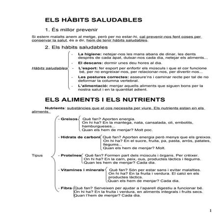 Els hàbits saludables