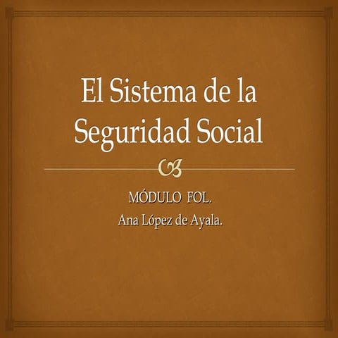 El sistema de la seguridad social