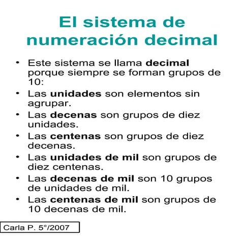 El Sistema De NumeracióN Decimal Y Numeros Romanos