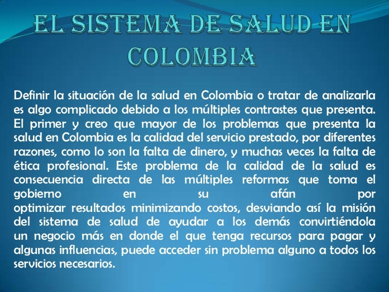 El sistema de salud en colombia