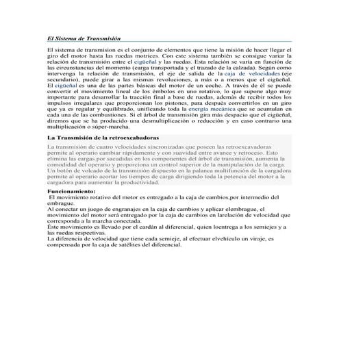 El sistema de transmisión