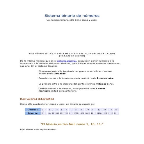 CODIGO BINARIO diapositivas para la exposición del código binario | PDF