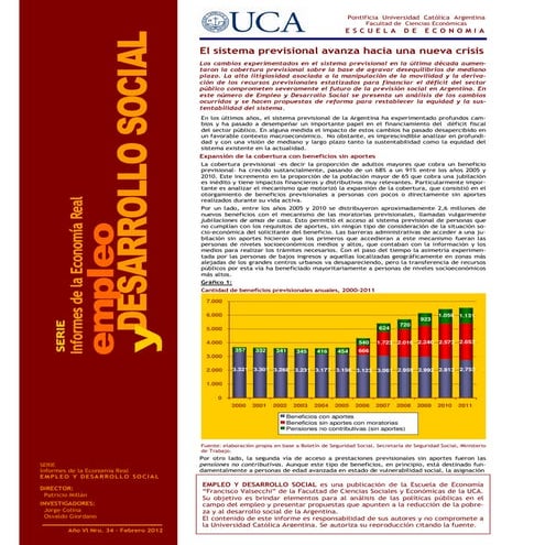 El sistema previsional avanza hacia una nueva crisis - Escuela de Economia de...