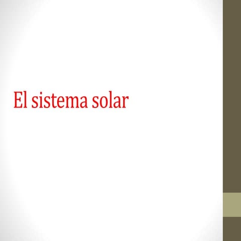 El sistema solar