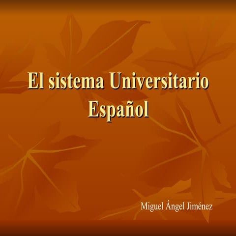 El sistema universitario español