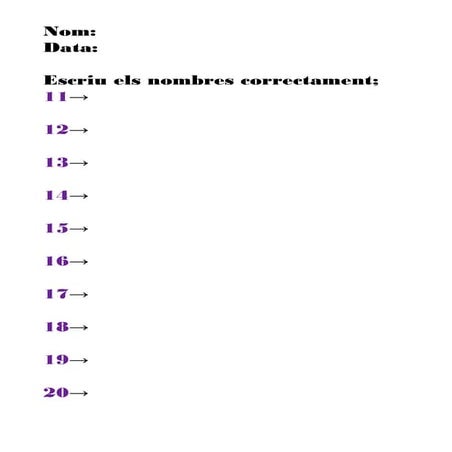 Els nombres del 10 al 20 | ODT