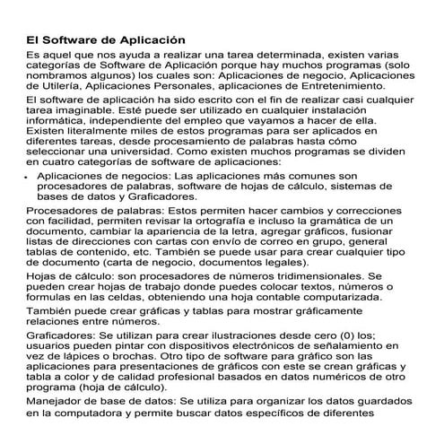 El software de aplicación