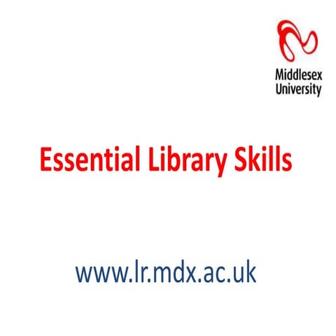Nursing - Essential Library Skills | PPTX
