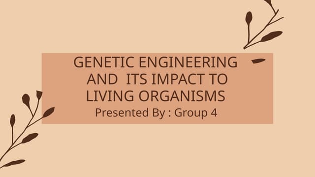 Basic principles of genetic engineering | PPTX