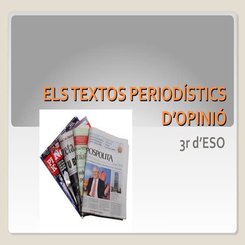 Els textos periodístics d’opinió