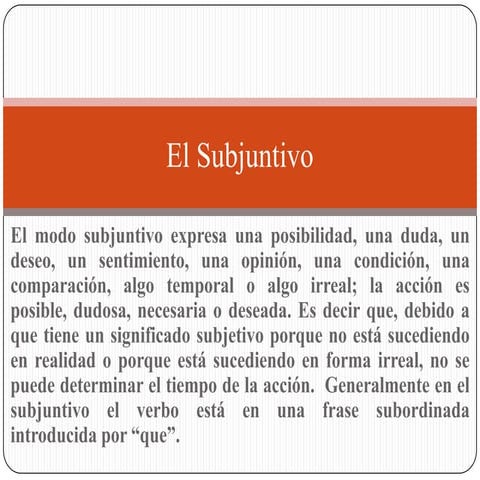 El subjuntivo