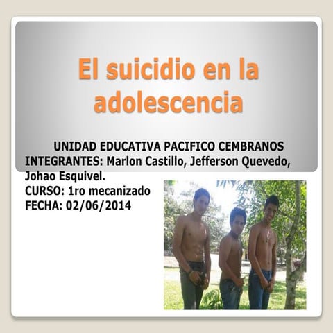 El suicidio en la adolescencia | PPTX